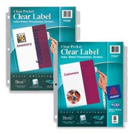 THE WORKSTATION Consumer Products Divider-Sheet Protector- w- Clear Pocket- Punched- 5-Tab- Clear TH18405